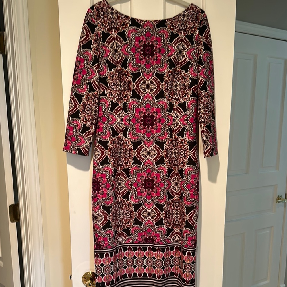 Pink and Black Patterned Dress